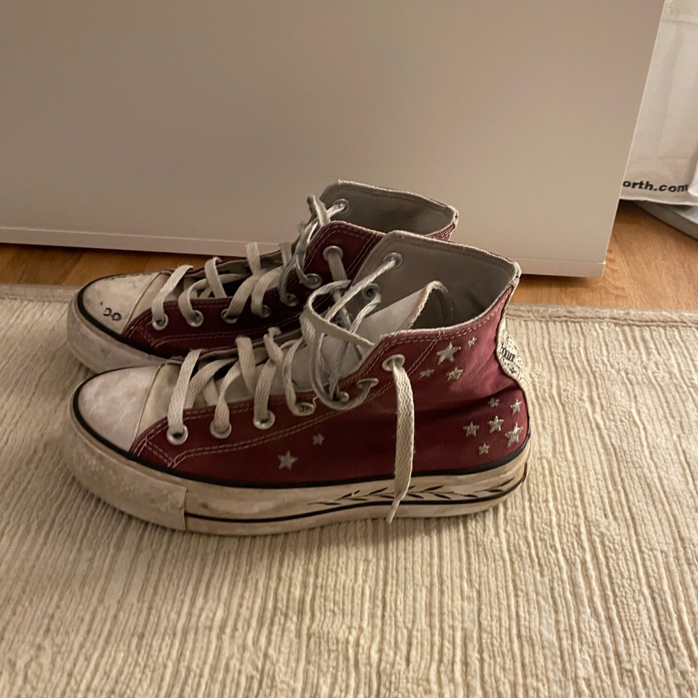 Used Purple Chuck 70 Converse Platforms.
